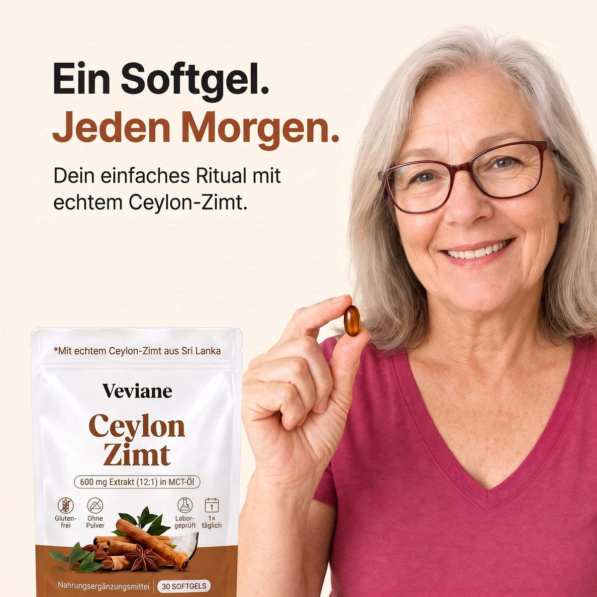 Ein Softgel jeden Morgen – Veviane Ceylon Zimt